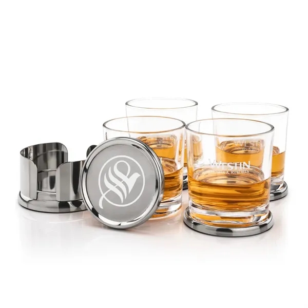The Baldoni Coasters & On-the-Rocks Set combines modern elegance with everyday... from ASI 84592 St Regis Group