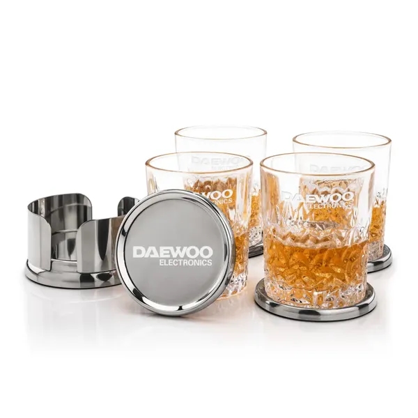 The Baldoni Coasters & On-the-Rocks Set combines modern elegance with everyday... from ASI 84592 St Regis Group