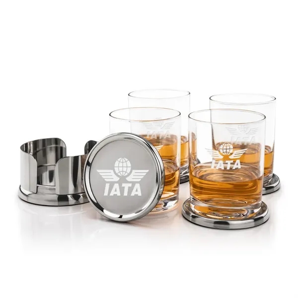The Baldoni Coasters & On-the-Rocks Set combines modern elegance with everyday... from ASI 84592 St Regis Group