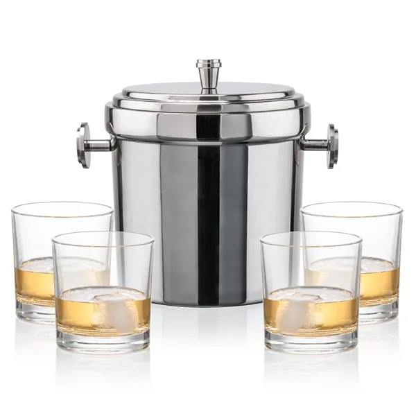 The Milano Ice Bucket & On-the-Rocks Glasses Set delivers a clean,... from ASI 84592 St Regis Group