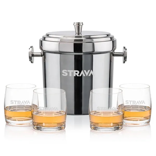 The Milano Ice Bucket & On-the-Rocks Glasses Set delivers a clean,... from ASI 84592 St Regis Group