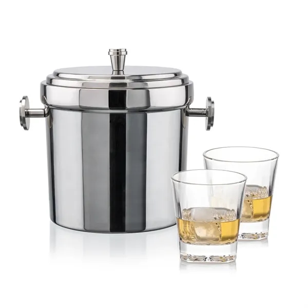 The Milano Ice Bucket & On-the-Rocks Glasses Set delivers a clean,... from ASI 84592 St Regis Group