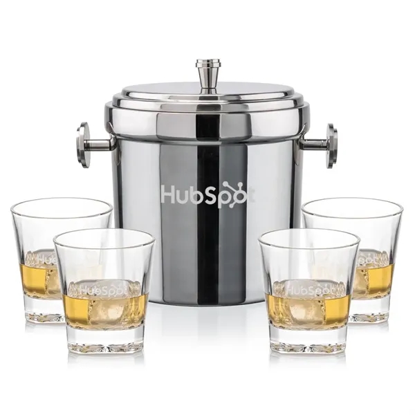 The Milano Ice Bucket & On-the-Rocks Glasses Set delivers a clean,... from ASI 84592 St Regis Group