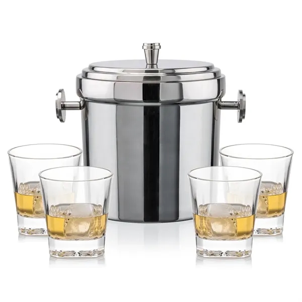 The Milano Ice Bucket & On-the-Rocks Glasses Set delivers a clean,... from ASI 84592 St Regis Group