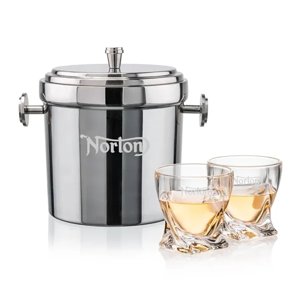 The Milano Ice Bucket & On-the-Rocks Glasses Set delivers a clean,... from ASI 84592 St Regis Group