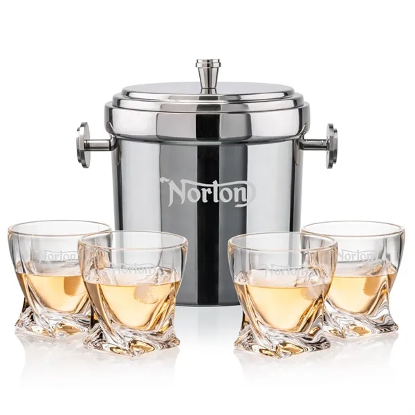 The Milano Ice Bucket & On-the-Rocks Glasses Set delivers a clean,... from ASI 84592 St Regis Group