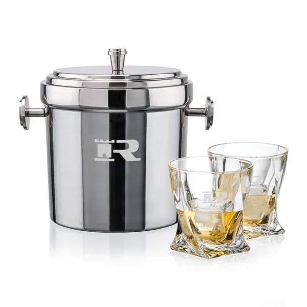 The Milano Ice Bucket & On-the-Rocks Glasses Set delivers a clean,... from ASI 84592 St Regis Group