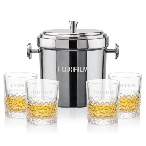 The Milano Ice Bucket & On-the-Rocks Glasses Set delivers a clean,... from ASI 84592 St Regis Group