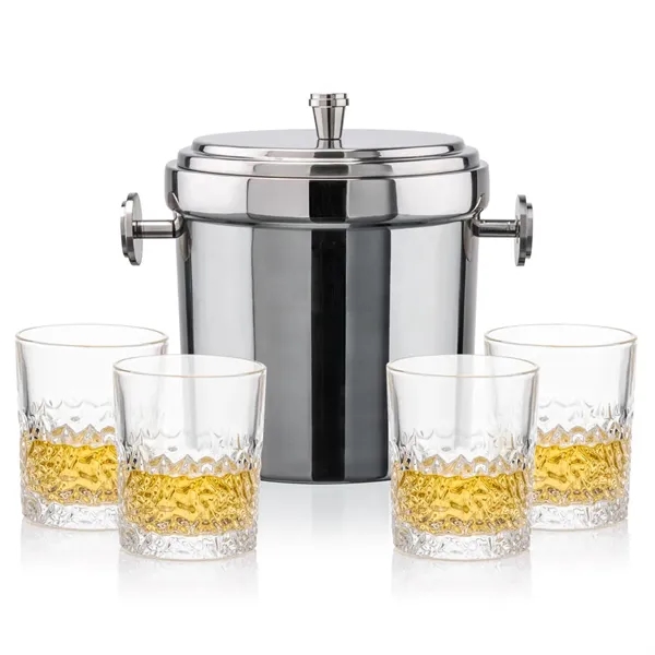 The Milano Ice Bucket & On-the-Rocks Glasses Set delivers a clean,... from ASI 84592 St Regis Group