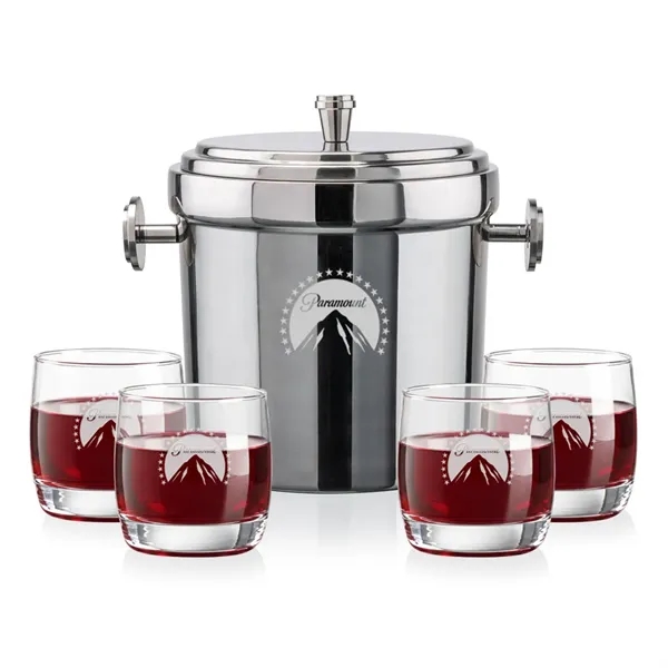 The Milano Ice Bucket & On-the-Rocks Glasses Set delivers a clean,... from ASI 84592 St Regis Group