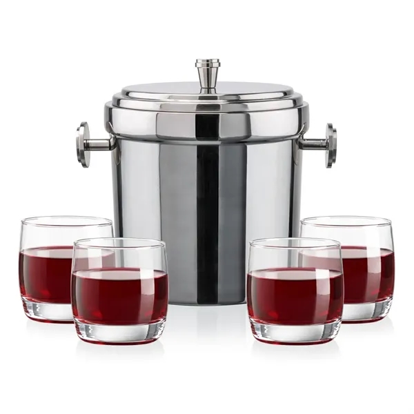 The Milano Ice Bucket & On-the-Rocks Glasses Set delivers a clean,... from ASI 84592 St Regis Group