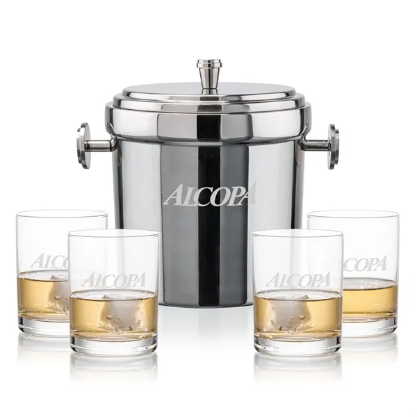 The Milano Ice Bucket & On-the-Rocks Glasses Set delivers a clean,... from ASI 84592 St Regis Group