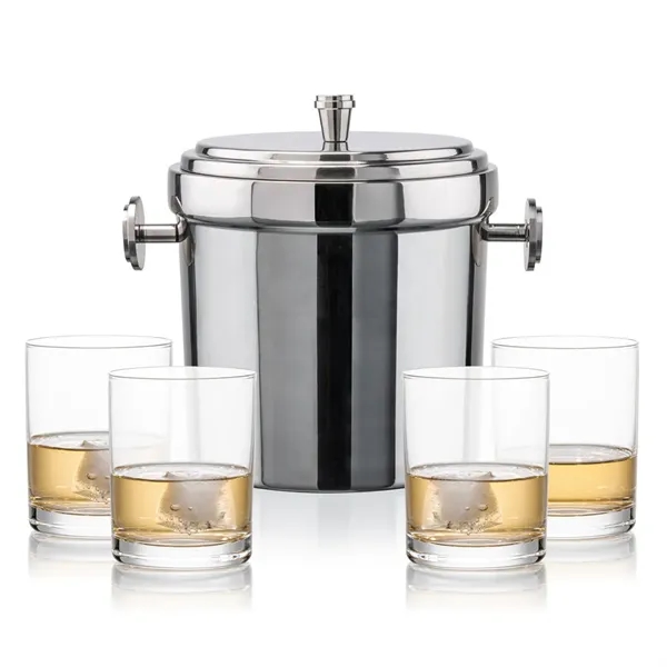 The Milano Ice Bucket & On-the-Rocks Glasses Set delivers a clean,... from ASI 84592 St Regis Group