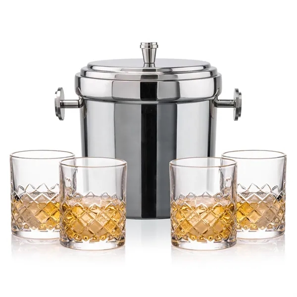 The Milano Ice Bucket & On-the-Rocks Glasses Set delivers a clean,... from ASI 84592 St Regis Group