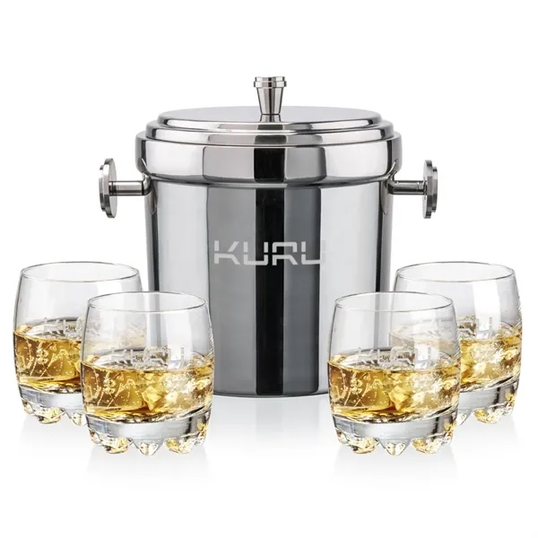 The Milano Ice Bucket & On-the-Rocks Glasses Set delivers a clean,... from ASI 84592 St Regis Group