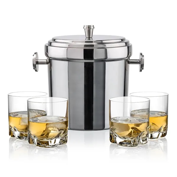 The Milano Ice Bucket & On-the-Rocks Glasses Set delivers a clean,... from ASI 84592 St Regis Group