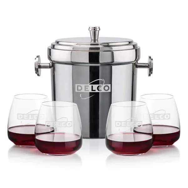The Milano Ice Bucket & On-the-Rocks Glasses Set delivers a clean,... from ASI 84592 St Regis Group