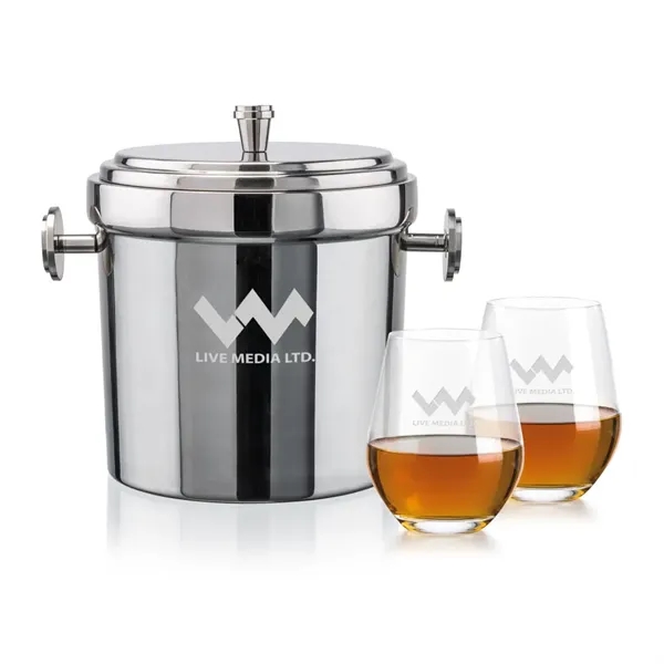 The Milano Ice Bucket & On-the-Rocks Glasses Set delivers a clean,... from ASI 84592 St Regis Group