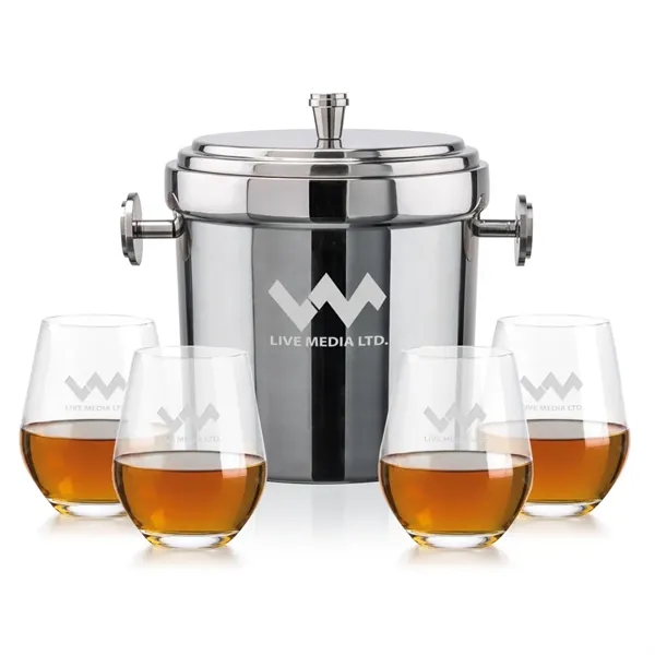 The Milano Ice Bucket & On-the-Rocks Glasses Set delivers a clean,... from ASI 84592 St Regis Group