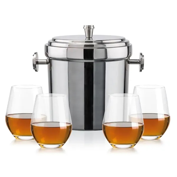 The Milano Ice Bucket & On-the-Rocks Glasses Set delivers a clean,... from ASI 84592 St Regis Group