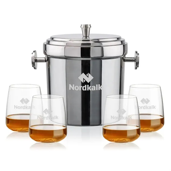 The Milano Ice Bucket & On-the-Rocks Glasses Set delivers a clean,... from ASI 84592 St Regis Group