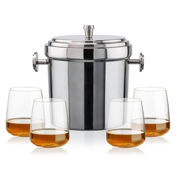 The Milano Ice Bucket & On-the-Rocks Glasses Set delivers a clean,... from ASI 84592 St Regis Group