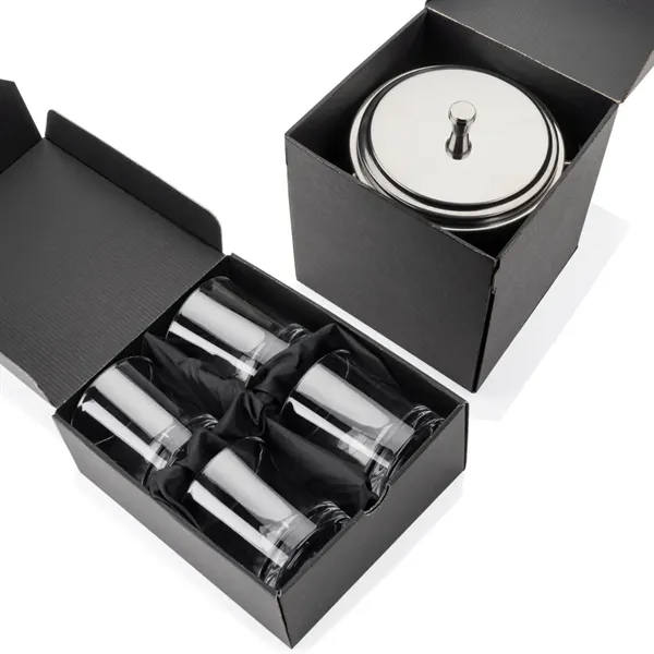 The Milano Ice Bucket & On-the-Rocks Glasses Set delivers a clean,... from ASI 84592 St Regis Group
