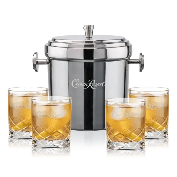 The Milano Ice Bucket & On-the-Rocks Glasses Set delivers a clean,... from ASI 84592 St Regis Group