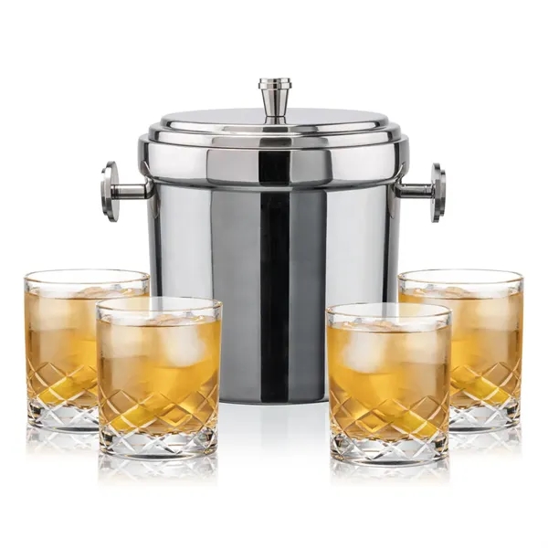 The Milano Ice Bucket & On-the-Rocks Glasses Set delivers a clean,... from ASI 84592 St Regis Group