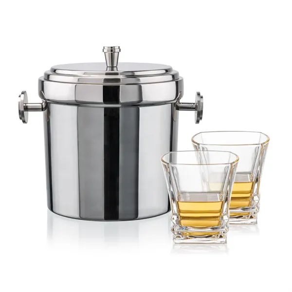 The Milano Ice Bucket & On-the-Rocks Glasses Set delivers a clean,... from ASI 84592 St Regis Group