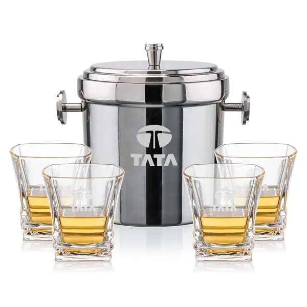 The Milano Ice Bucket & On-the-Rocks Glasses Set delivers a clean,... from ASI 84592 St Regis Group