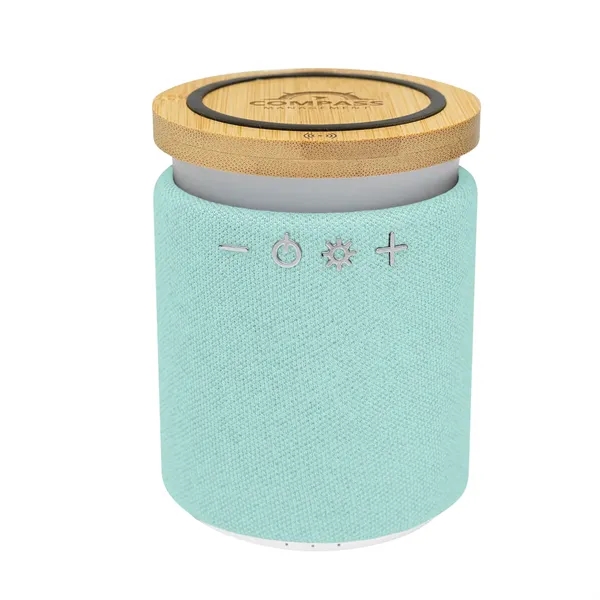 Bluetooth speaker with LED light and wireless charger for QI-enabled devices.... from ASI 61125 Hit Promotional Products / Hit®