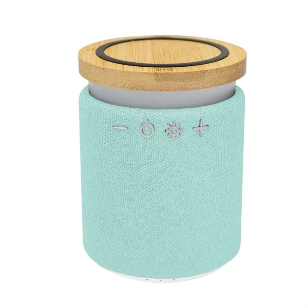 Bluetooth speaker with LED light and wireless charger for QI-enabled devices.... from ASI 61125 Hit Promotional Products / Hit®