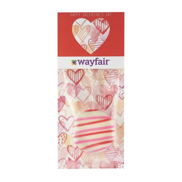 Sweetheart Header bag filled with white chocolate covered Oreo® cookies topped... from ASI 71685 Midnite Snax®
