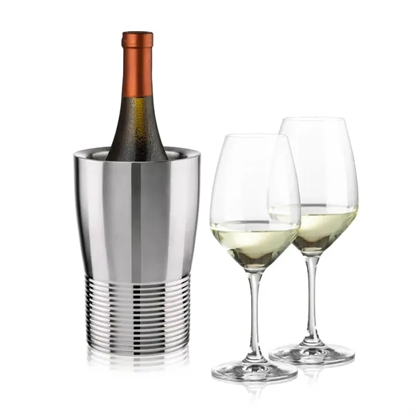 The Genoa Wine Cooler & Wine Glass Set brings a sleek,... from ASI 84592 St Regis Group