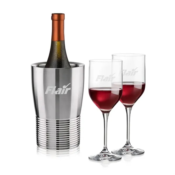 The Genoa Wine Cooler & Wine Glass Set brings a sleek,... from ASI 84592 St Regis Group