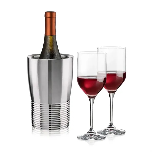 The Genoa Wine Cooler & Wine Glass Set brings a sleek,... from ASI 84592 St Regis Group