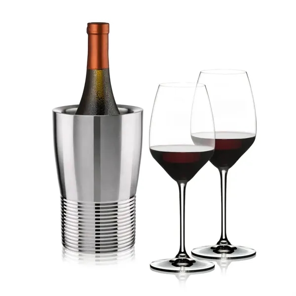 The Genoa Wine Cooler & Wine Glass Set brings a sleek,... from ASI 84592 St Regis Group