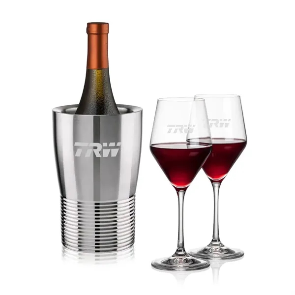 The Genoa Wine Cooler & Wine Glass Set brings a sleek,... from ASI 84592 St Regis Group