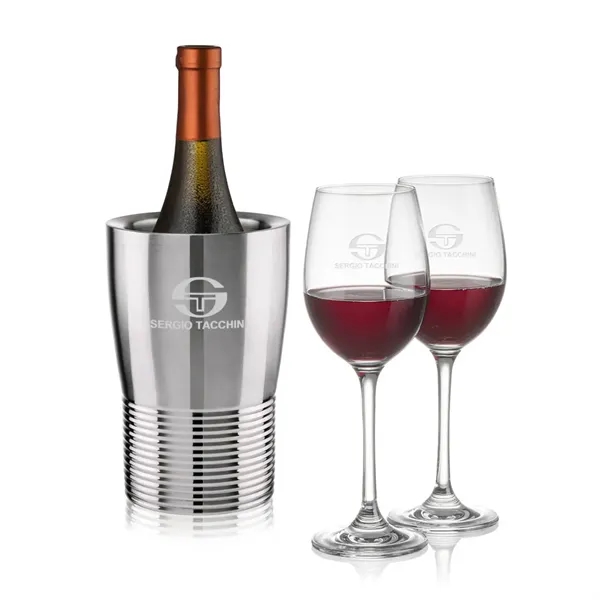 The Genoa Wine Cooler & Wine Glass Set brings a sleek,... from ASI 84592 St Regis Group