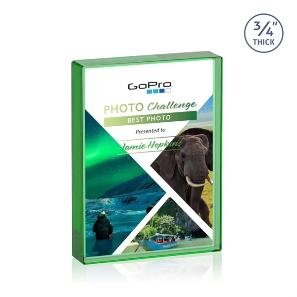 The expertly crafted VividPrint™ Verona is a Starfire crystal rectangle award... from ASI 84592 St Regis Group / St Regis