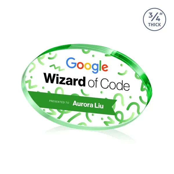 The Baldus Oval VividPrint™ Award is crafted from premium starfire crystal,... from ASI 84592 St Regis Group / St Regis