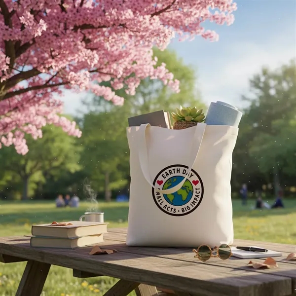 6 oz. 100% Natural cotton canvas tote bag / shopping bag... from ASI 41511 Brainchild USA Inc / BrainChild Gift Club