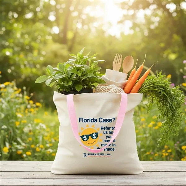 6 oz. 100% cotton canvas tote bag / shopping bag with... from ASI 41511 Brainchild USA Inc / BrainChild Gift Club