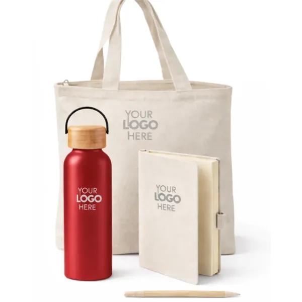 Onboarding Kit with Eco Friendly Tote, Bottle and Journal... from ASI 89971 Stuff A Mug