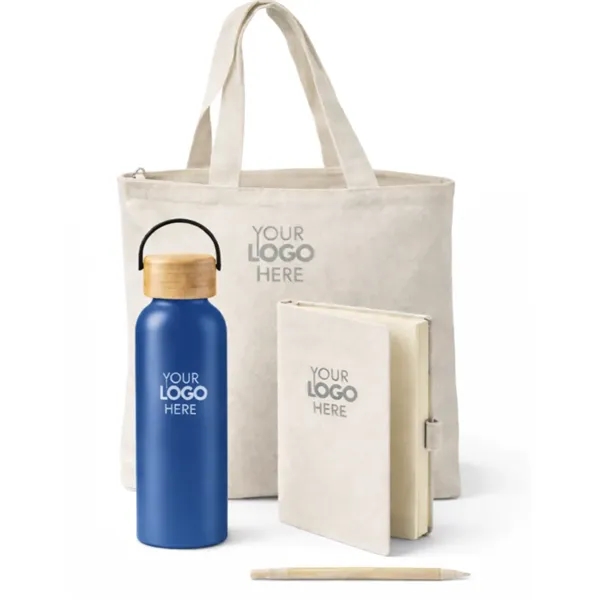 Onboarding Kit with Eco Friendly Tote, Bottle and Journal... from ASI 89971 Stuff A Mug