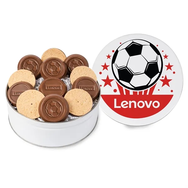 Item #700TRF-WC-E Soccer 12 Piece Truffle Cookie Gift Tin