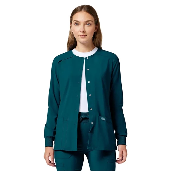 Dickies EDS Essentials Women's Snap Front Warm-up Jacket... from ASI 86018 Scrub Authority