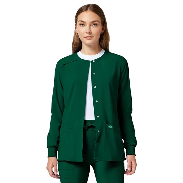 Dickies EDS Essentials Women's Snap Front Warm-up Jacket... from ASI 86018 Scrub Authority