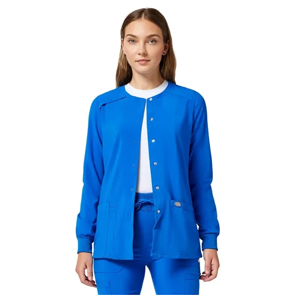 Dickies EDS Essentials Women's Snap Front Warm-up Jacket... from ASI 86018 Scrub Authority